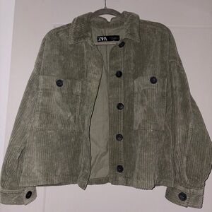 Zara Khaki Corduroy Jacket